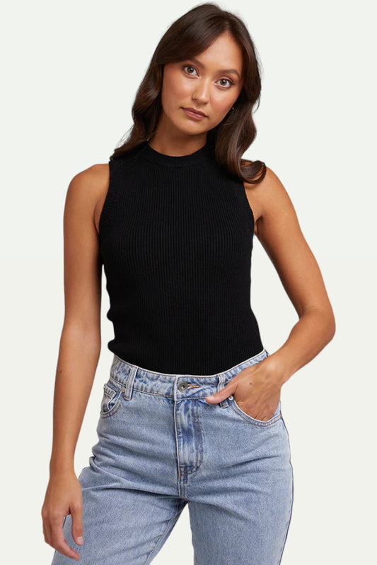 Ellie Knit Tank in Black by Silent Theory