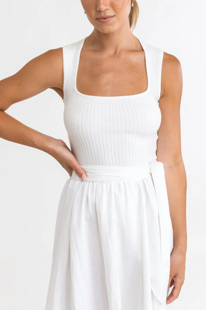 Andie Knit Top in White by Rhythm