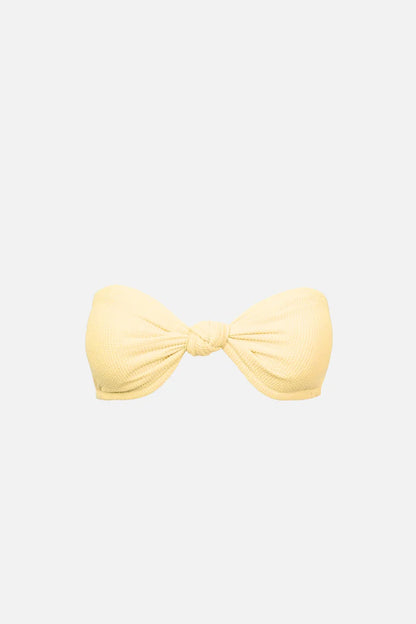 Isla Rib Knotted Bandeau Top in Butter Yellow by Rhythm