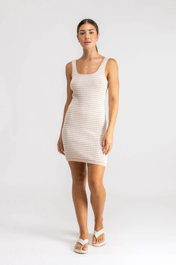 Laguna Knit Mini Dress in Off White by Rhythm