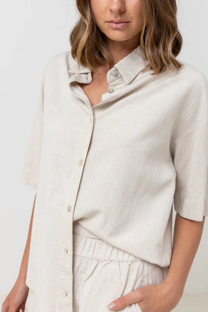 Classic Lounge Shirt in Oat by Rhythm