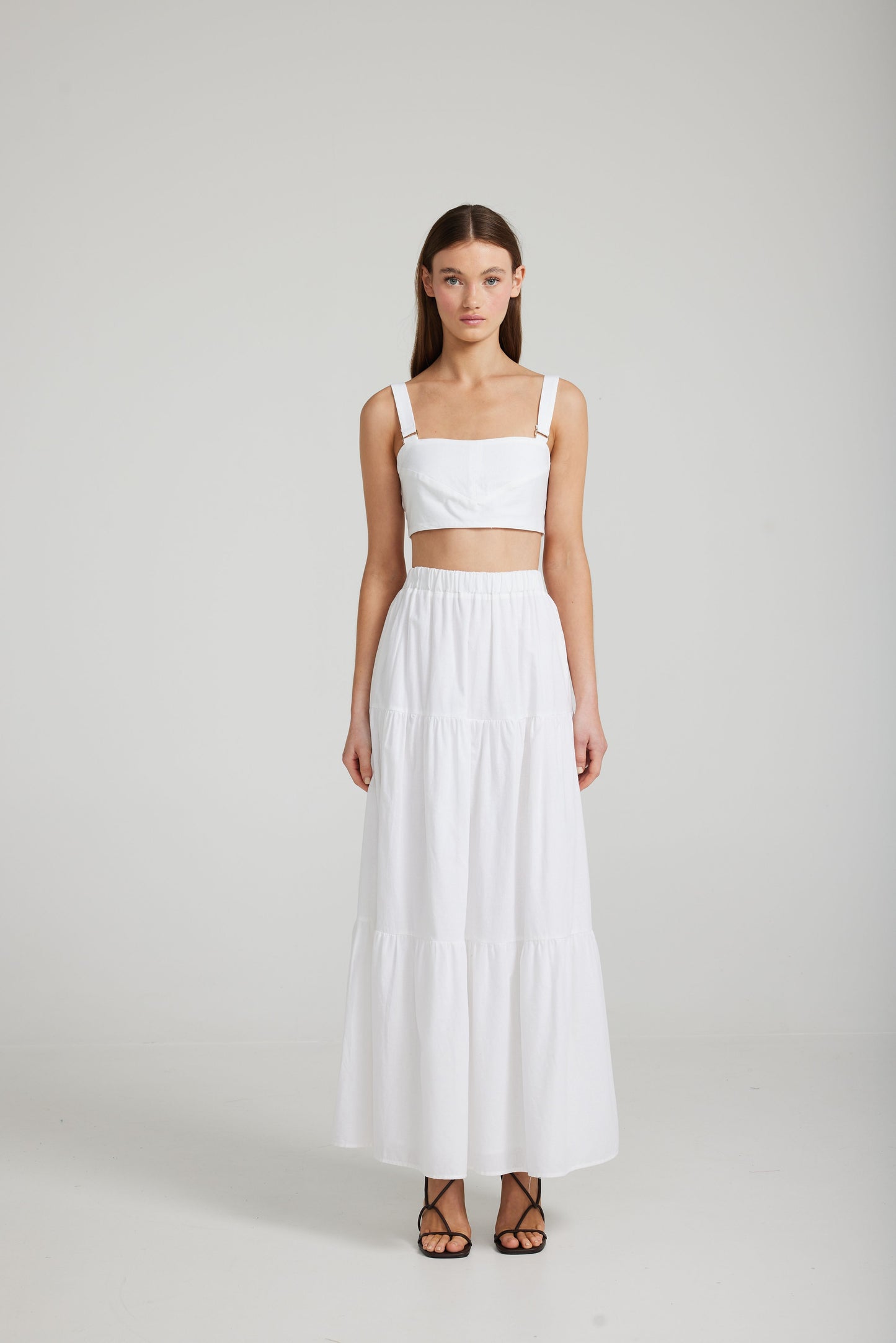 Tyra Maxi Skirt in White by Daisy Says