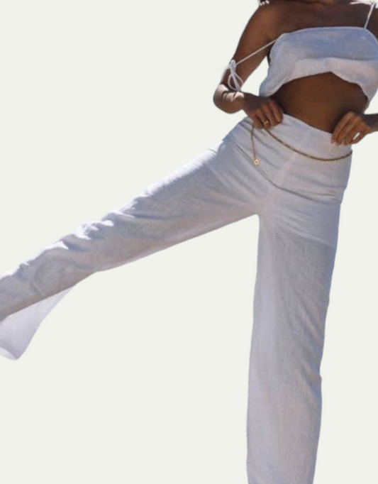 Nina Linen Pant in White by SNDYS