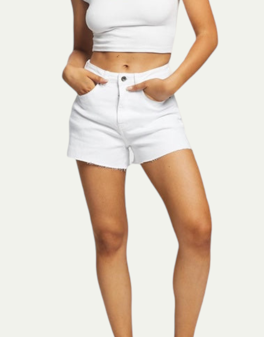 Brooklyn Cut Off Short in White by Silent Theory