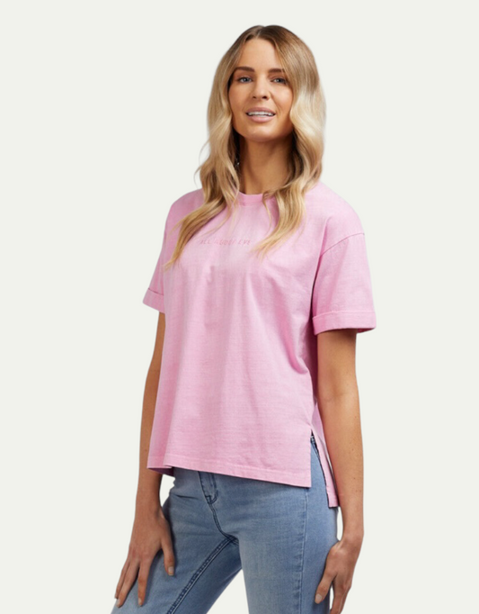 Washed Tee in Pink by All About Eve